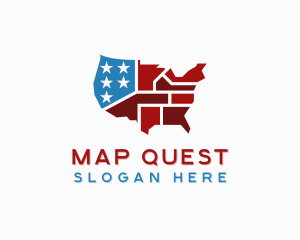 Patriot American Map logo design