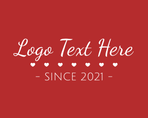 Heart - Valentine's Day Text logo design