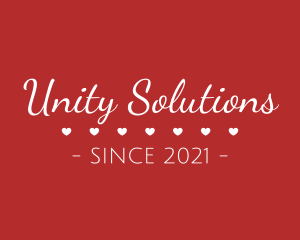 United - Valentine's Day Text logo design