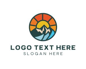Trekking - Sunset Mountain Hills logo design
