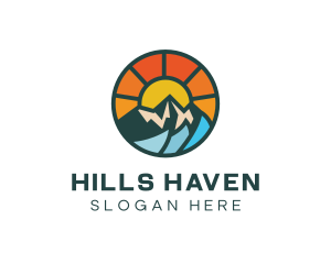 Hills - Sunset Mountain Hills logo design