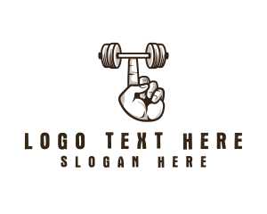 Fitness - Finger Gym Dumbbell logo design