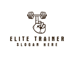 Finger Gym Dumbbell logo design