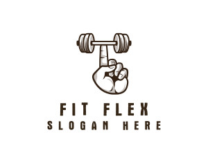 Dumbbell - Finger Gym Dumbbell logo design