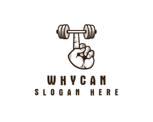 Workout - Finger Gym Dumbbell logo design
