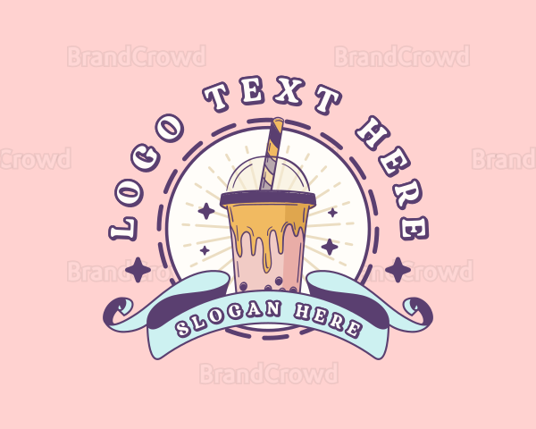 Quirky Bubble Tea Beverage Logo