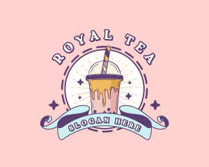 Quirky Bubble Tea Beverage logo design