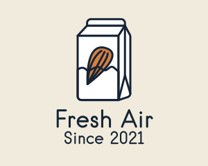 Almond Milk Carton logo design