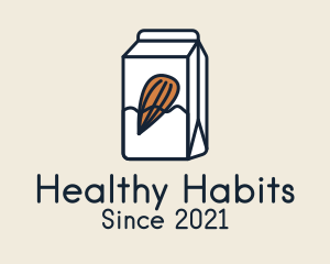 Almond Milk Carton logo design