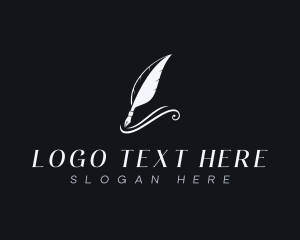 Publisher - Writer Author Quill logo design