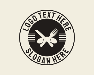 Hot Dog Stand - Sausage Deli Restaurant Badge logo design