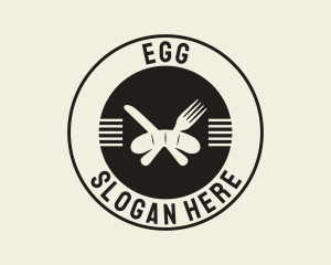 Food Stand - Sausage Deli Restaurant Badge logo design