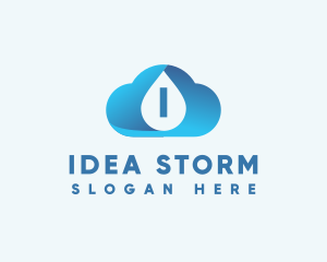 Cloud Water Droplet logo design