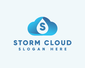 Rainstorm - Cloud Water Droplet logo design