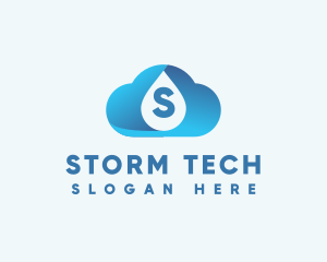 Storm - Cloud Water Droplet logo design