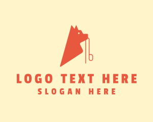Dog - Orange Dog Leash logo design