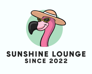 Sunbathing - Tropical Flamingo Hat logo design