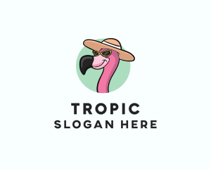 Tropical Flamingo Hat logo design