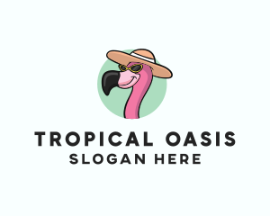 Tropical Flamingo Hat logo design