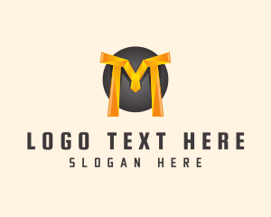 Gold - 3D Letter M logo design