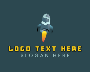 Spaceship - Gaming Rocket Letter S logo design
