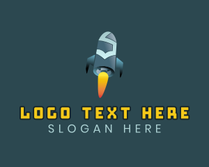 Start - Gaming Rocket Letter S logo design