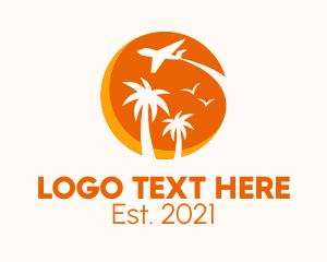 Sunset - Vacation Island Flight logo design