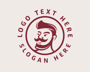 Hair Wax - Handsome Beard Man logo design