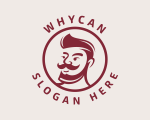 Hairstyle - Handsome Beard Man logo design