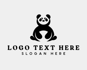 Black And White - Minimalist Panda Bear logo design
