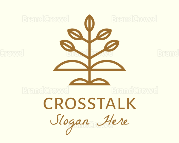 Brown Agriculture Plant Logo