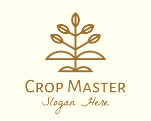 Brown Agriculture Plant logo design