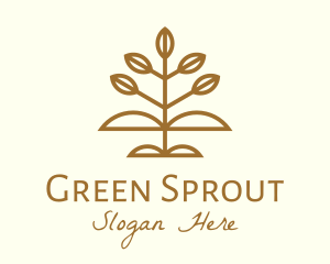 Sapling - Brown Agriculture Plant logo design