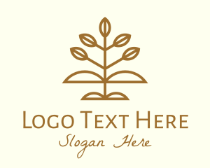 Vegan - Brown Agriculture Plant logo design