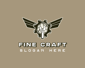 Flying Wrench Gear logo design