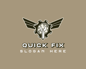 Handy - Flying Wrench Gear logo design