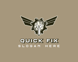 Flying Wrench Gear logo design