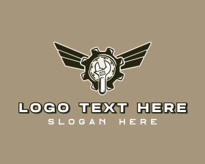 Metal - Flying Wrench Gear logo design