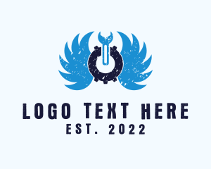 Repair - Mechanic Tools Wings logo design