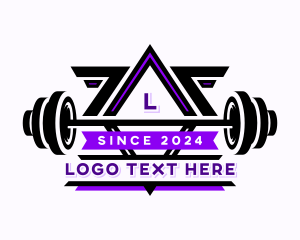 Athletic - Gym Barbell Weightlifter logo design