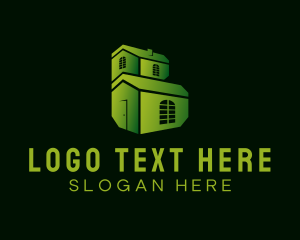Professional - Green House Letter B logo design