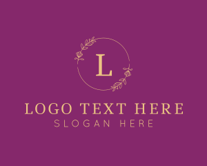 Gold - Elegant Floral Wreath logo design