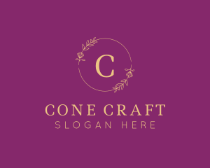 Elegant Floral Wreath logo design