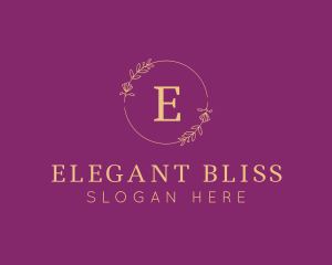 Elegant Floral Wreath logo design