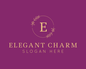 Elegant Floral Wreath logo design