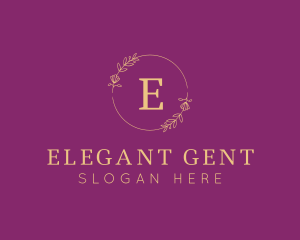 Elegant Floral Wreath logo design