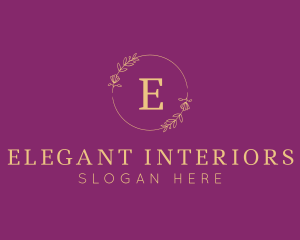 Elegant Floral Wreath logo design