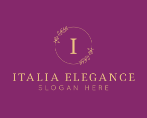 Elegant Floral Wreath logo design