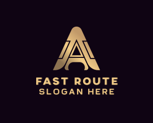 Route - Direction Gps Navigation Letter A logo design