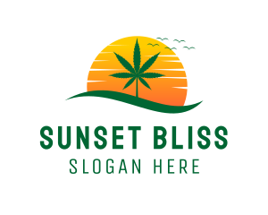 Sunset - Weed Sunset logo design